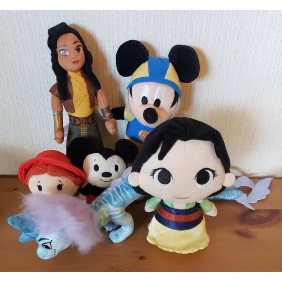 Disney Plush Lot 6 Funko Mulan Itty Bitty Toy Story Raya Dragon Mascot Mickey - Picture 1 of 11